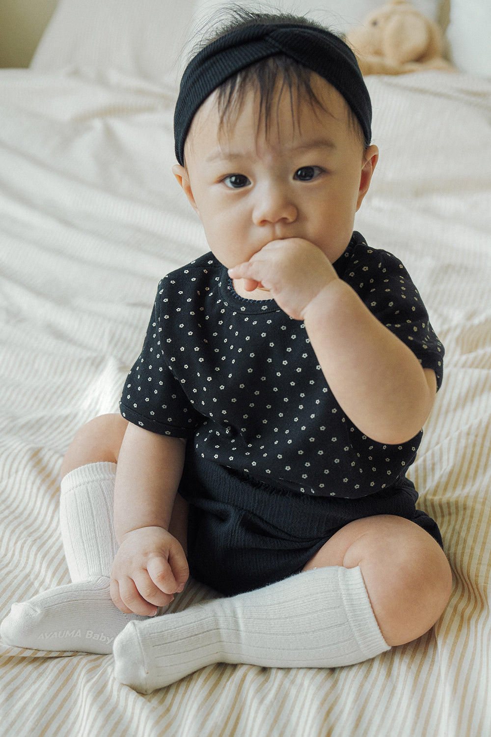Avauma baby outfit classic black soft cotton baby homewear cozy look