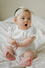 Avauma baby floral pajama set soft lavender ribbed short sleeve outfit
