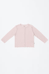 Avauma baby cardigan soft lightweight cotton blush pink summer layering outfit