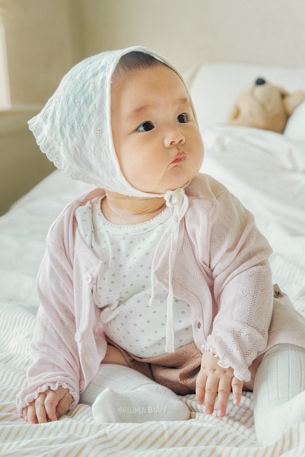 Avauma baby cardigan blush pink soft cotton baby outfit cozy newborn styling