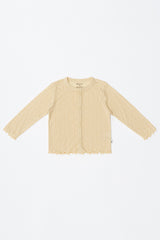 Avauma baby cardigan soft lightweight cotton butter yellow summer layering outfit