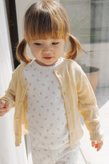 Avauma baby girl cardigan soft cotton butter yellow lightweight summer outfit toddler wear