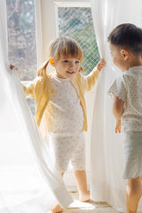 Avauma baby cardigan butter yellow lightweight cotton sibling outfit summer toddler wear