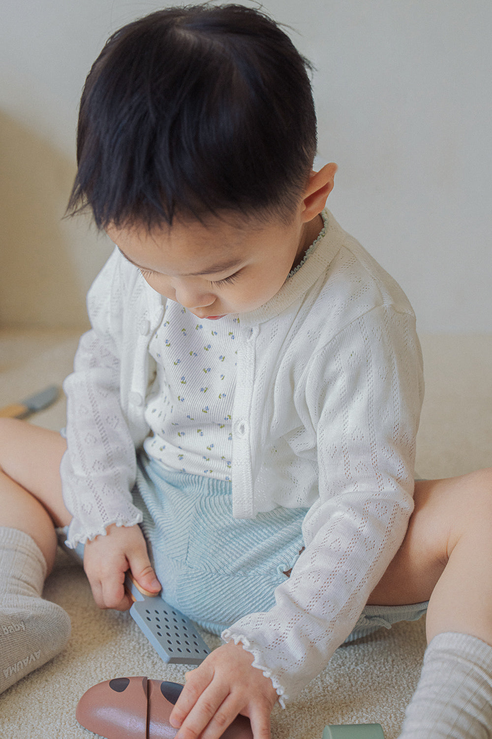 Avauma baby cardigan soft cotton cream white breathable summer outfit toddler wear