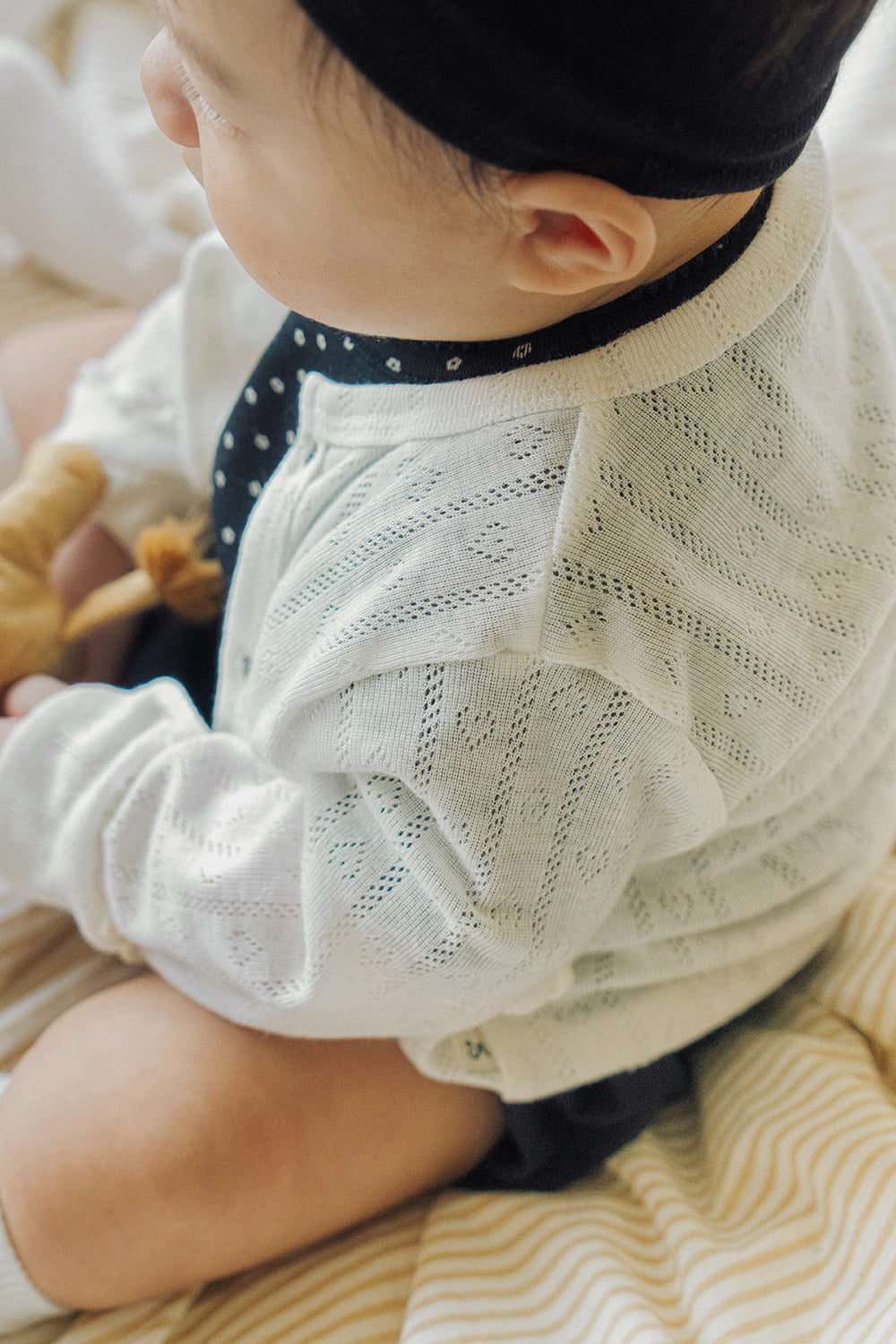 Avauma baby cardigan soft cotton cream white cozy baby outfit styling