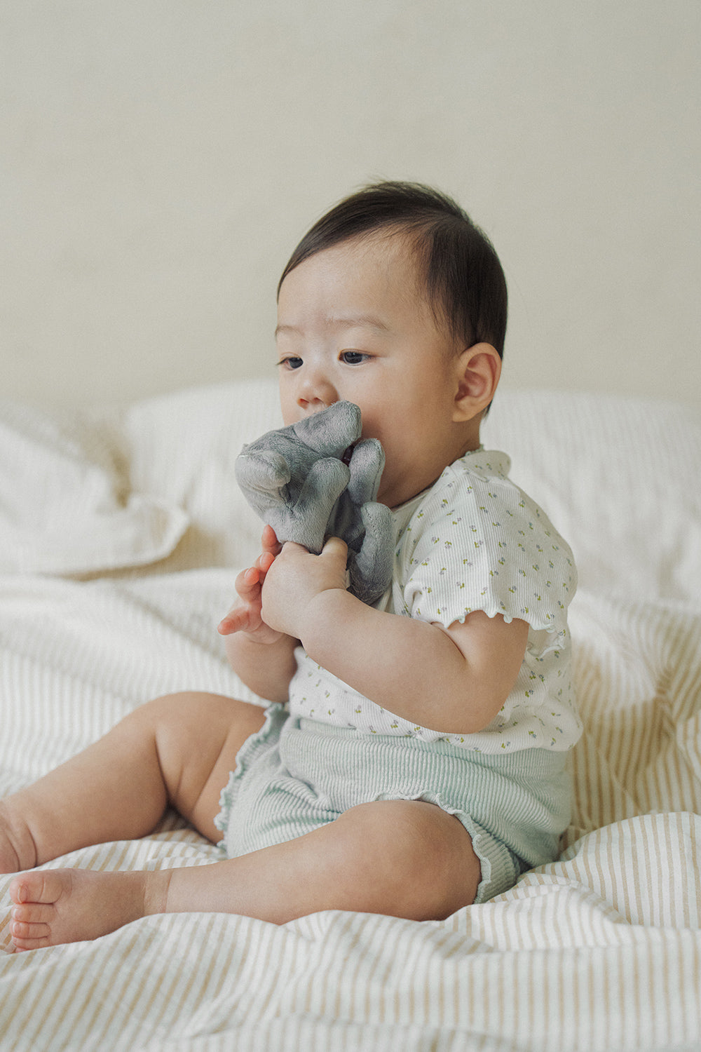 Avauma baby pajama set pure hug setup vanilla mint ribbed cotton sleeve detail soft summer baby outfit