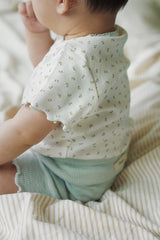 Avauma baby wearing pajama set pure hug setup vanilla mint cozy breathable toddler summer outfit