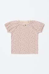 Avauma baby short sleeve tee cloudpink tiny floral print soft pink baby t-shirt