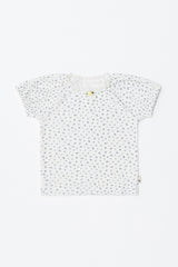 Avauma baby short sleeve tee skymilk tiny blue floral print soft cotton baby t-shirt